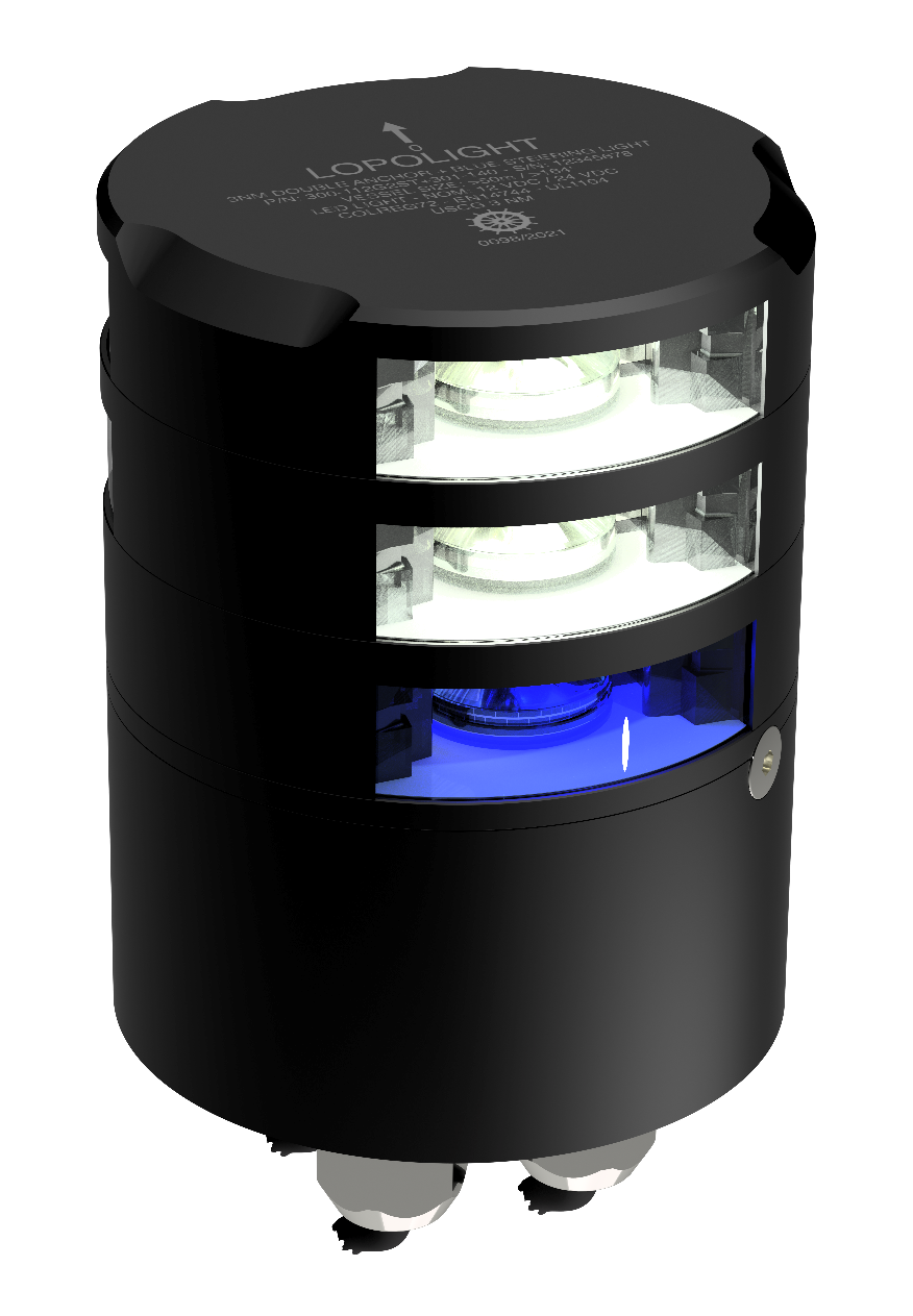 3nm 360° White, Dbl + 60° Panama steering via RPM